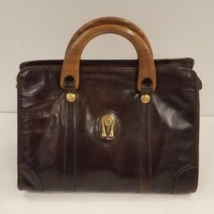 Vintage Caggiano Brown Leather Satchel
